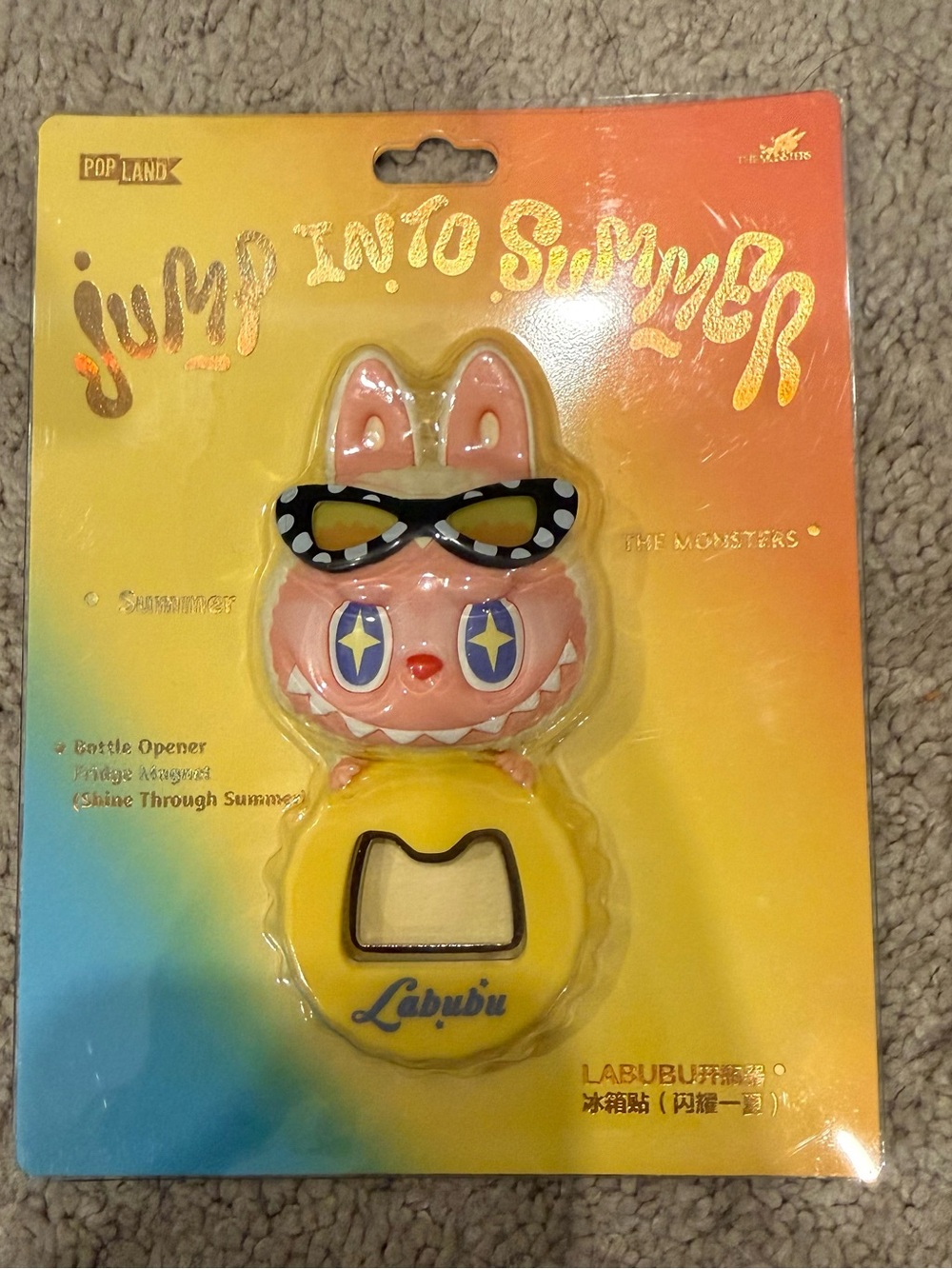 POPLAND Labubu Jump Into Summer Bottle Opener / Fridge Magnet